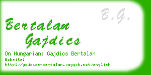bertalan gajdics business card